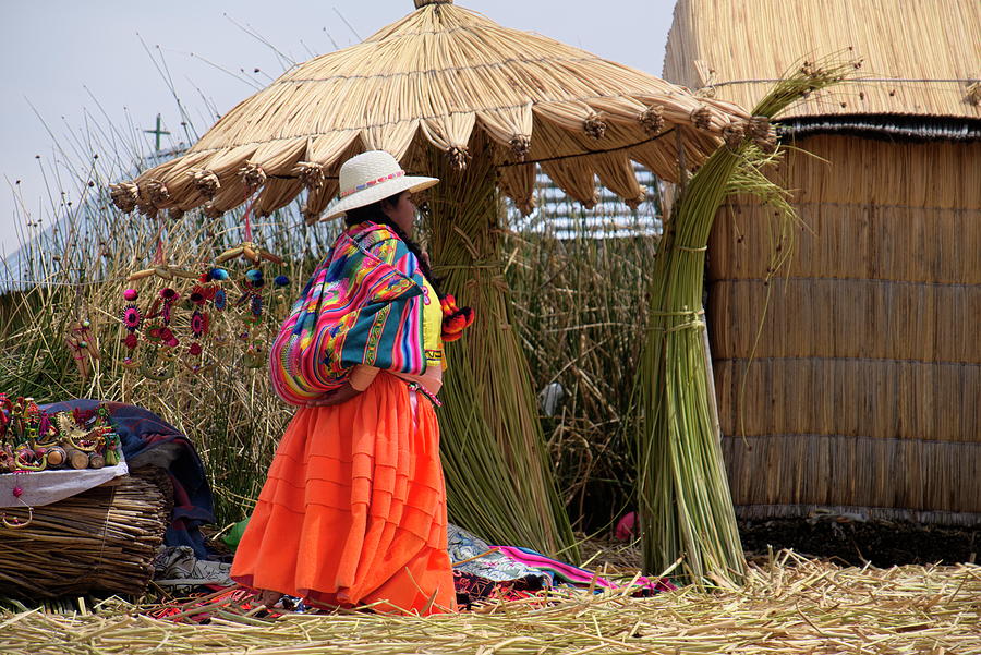 Woman of Uros Island, Lake Titicaca, Peru Photograph by Lucinda Walter