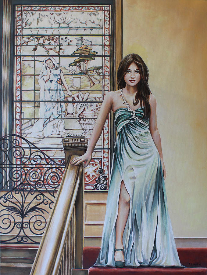 Woman on a Staircase 1 Painting by Andy Lloyd