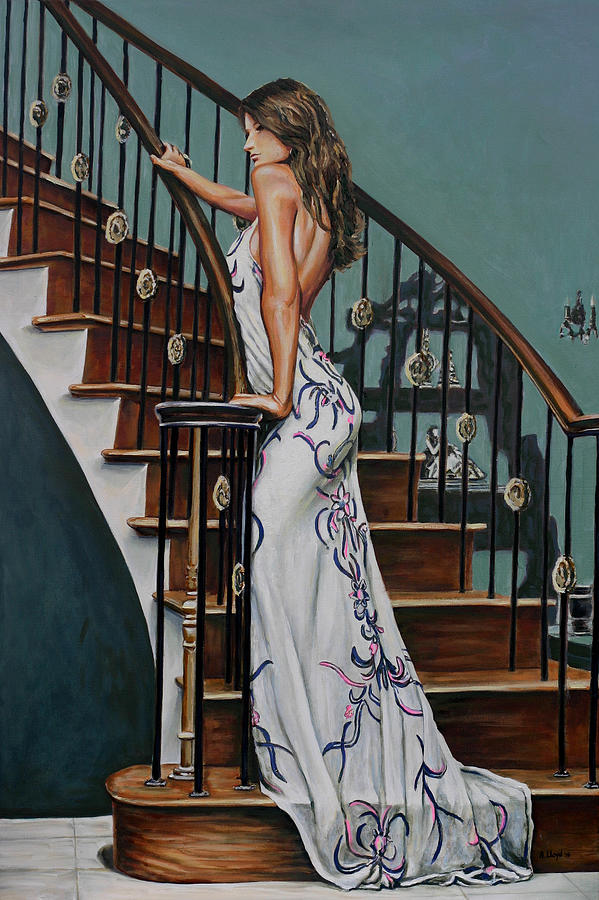 Woman on a Staircase 3 Painting by Andy Lloyd