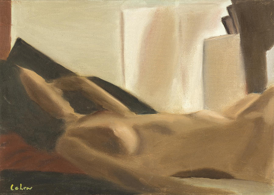 Nude Painting - Woman on back by Avi Lehrer