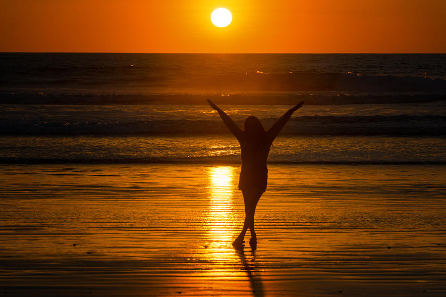 Woman on Beach at Sunset Photograph by Jess Kraft - Fine Art America