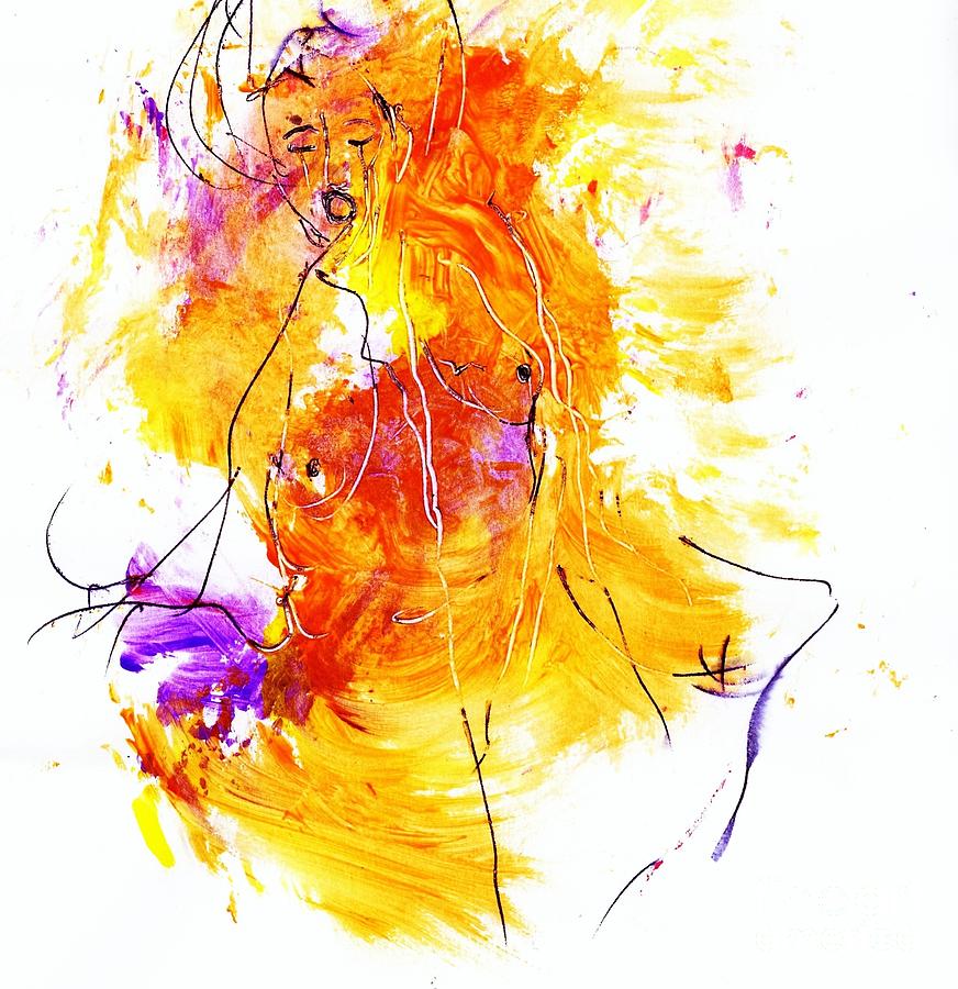 Woman on Fire Painting by Ernest Williamson III PhD