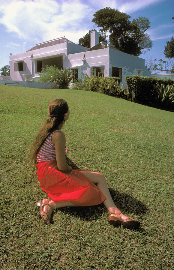 Woman On Grass At Fire Fly In Jamaica Photograph