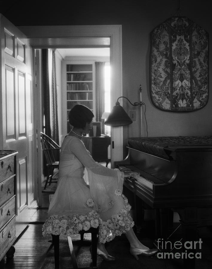 Woman Playing The Piano, C.1920s Photograph by H. Armstrong Roberts/ClassicStock