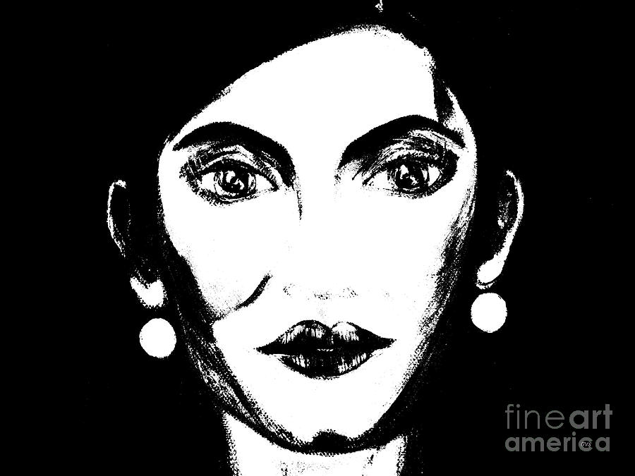 Portrait of a Woman in Black Painting by Oksana Semenchenko