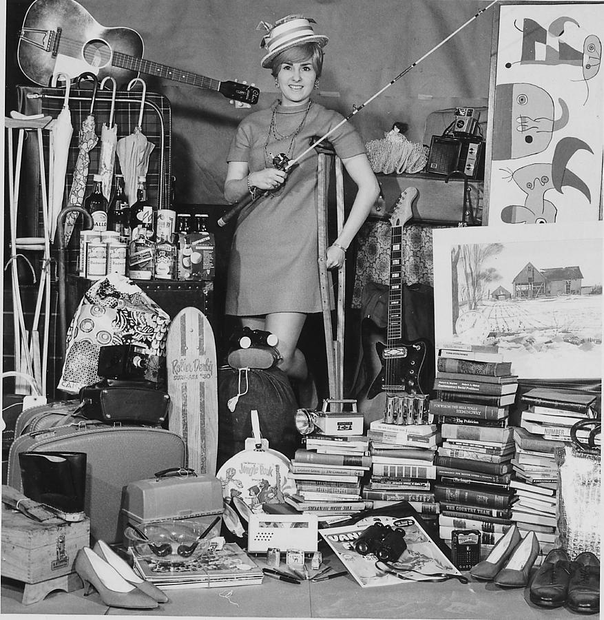Woman Posing With Assorted Artwork Photograph by Chicago and North Western Historical Society