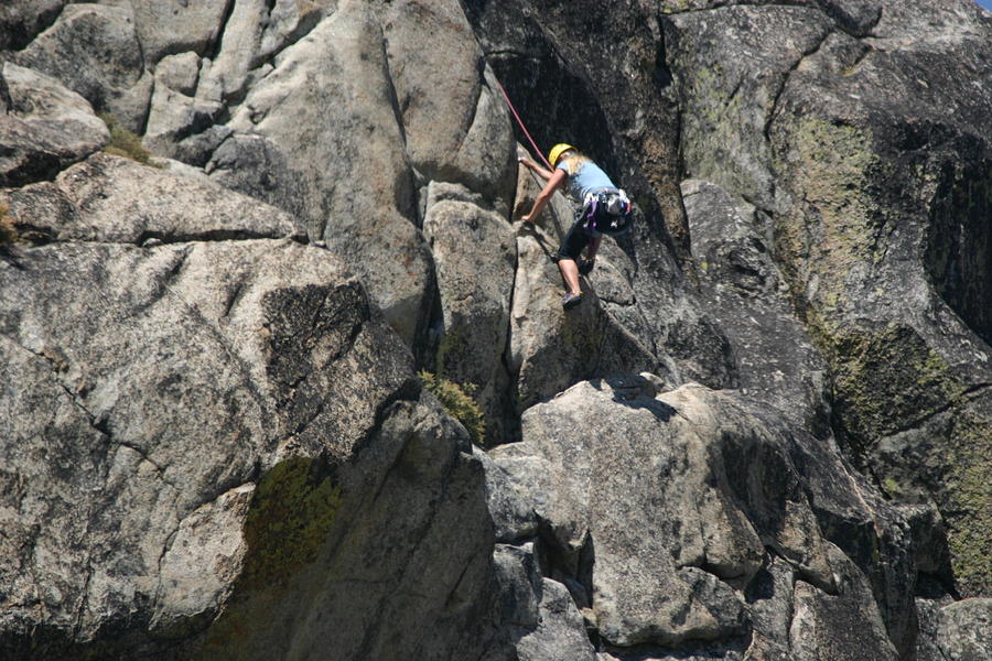 Landscape Pyrography - Woman Rock Climber  by James Thompson