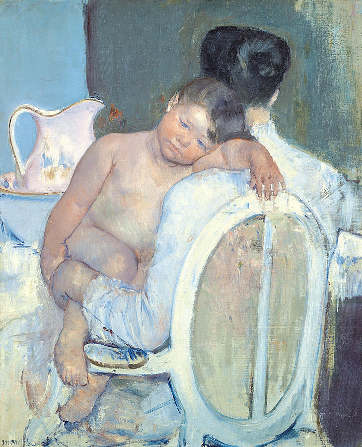 Woman Sitting with a Child in Her Arms Painting by Mary Cassatt