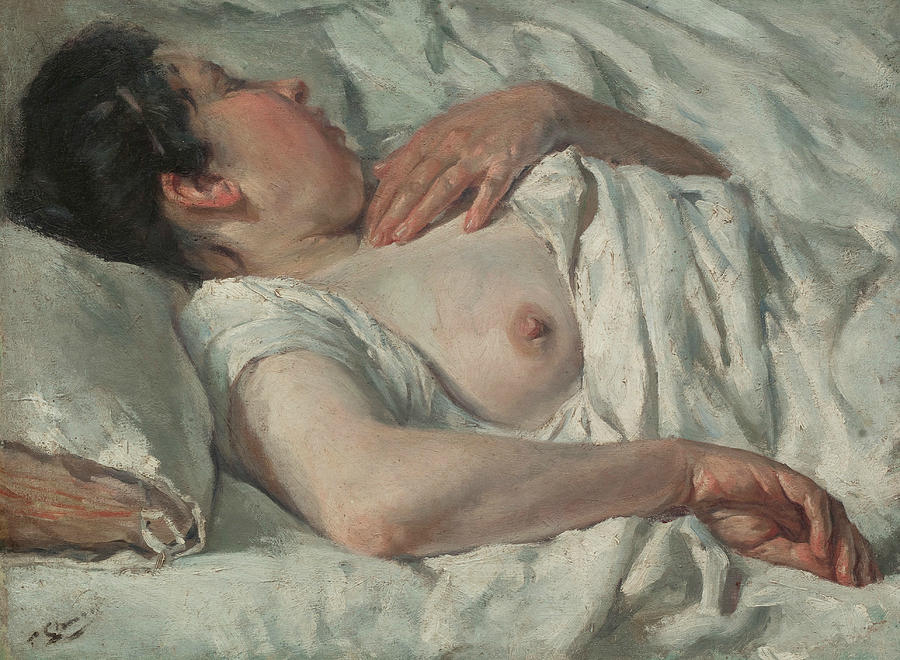 Woman Sleeping Painting by Francesc Gimeno