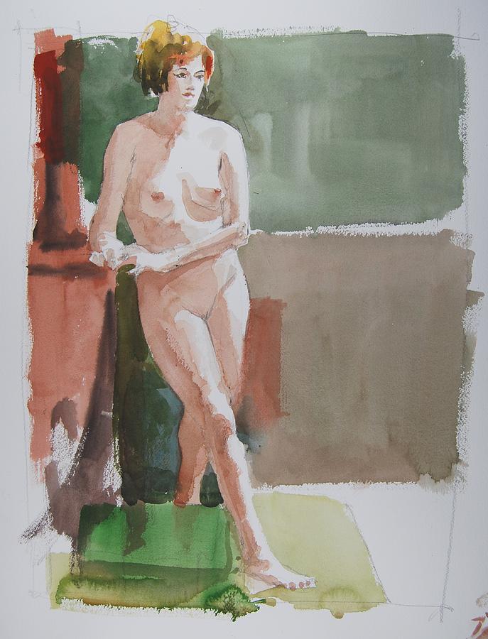 Woman Standing Painting by Stephen Rutherford