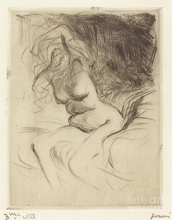 Woman Taking Off Her Chemise Drawing by Jean-louis Forain