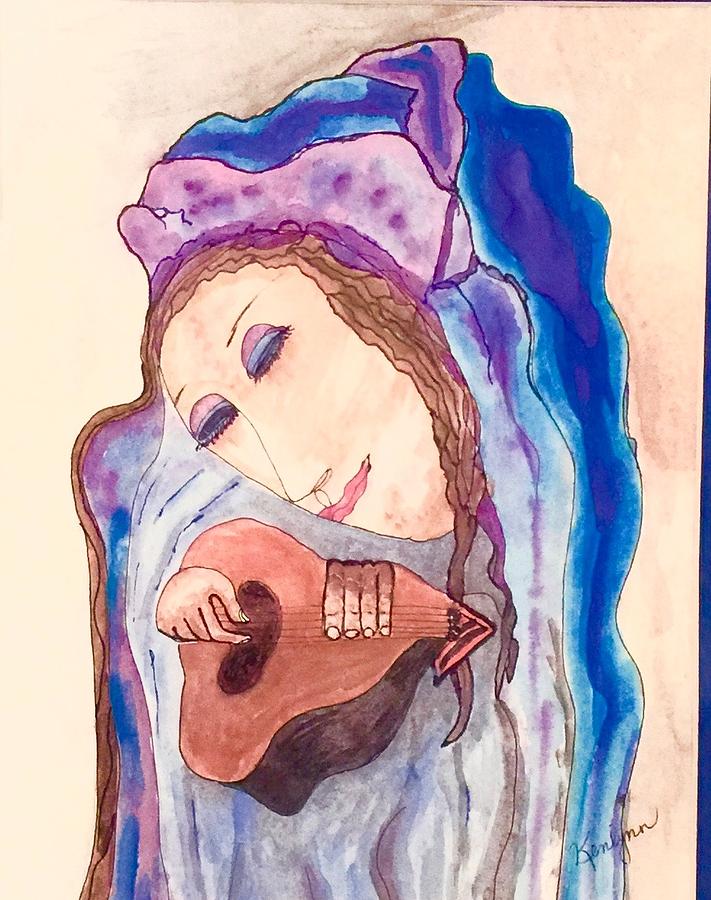 Woman Troubadour Painting by Kenlynn Schroeder
