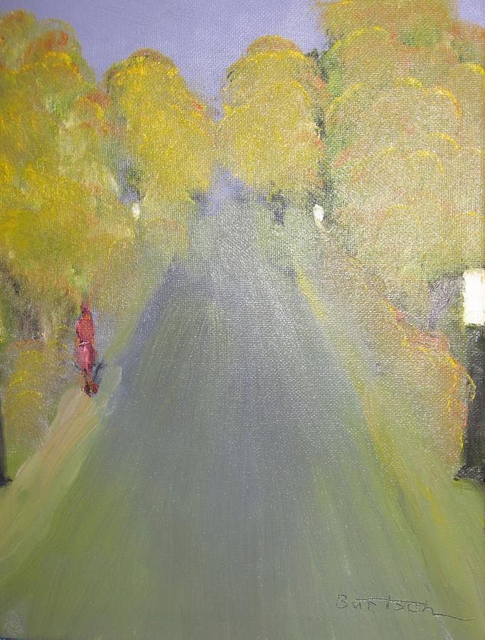 Woman Walking In Evening Painting by David Bartsch
