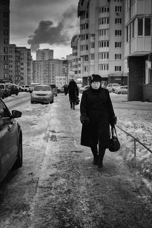 Woman Walking on Path in Russia Photograph by John Williams