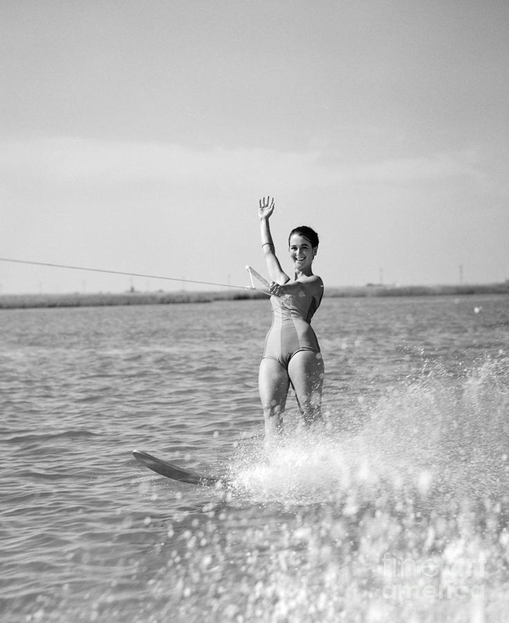 Sports Photograph - Woman Water Skiing by H. Armstrong Roberts/ClassicStock