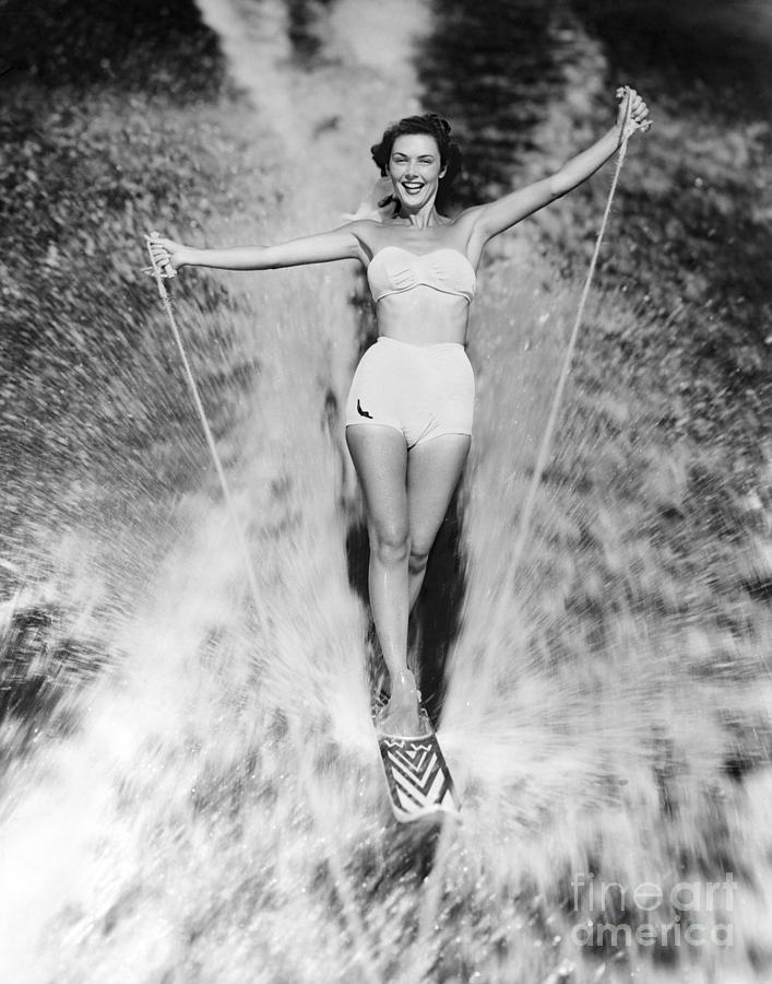 Woman Waterskiing Photograph by Photo Media/ClassicStock