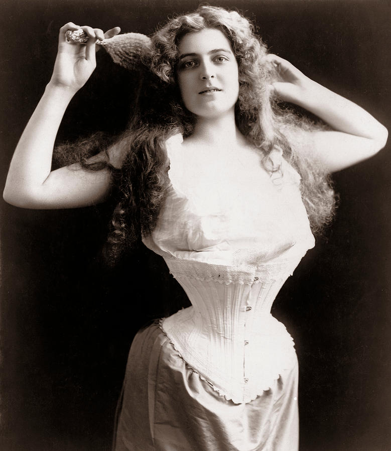 Woman Wearing Corset by Unknown