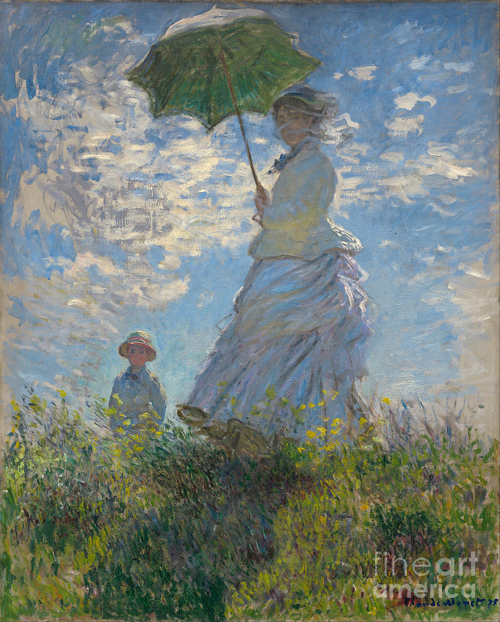 Woman with a Parasol #3 Painting by Celestial Images