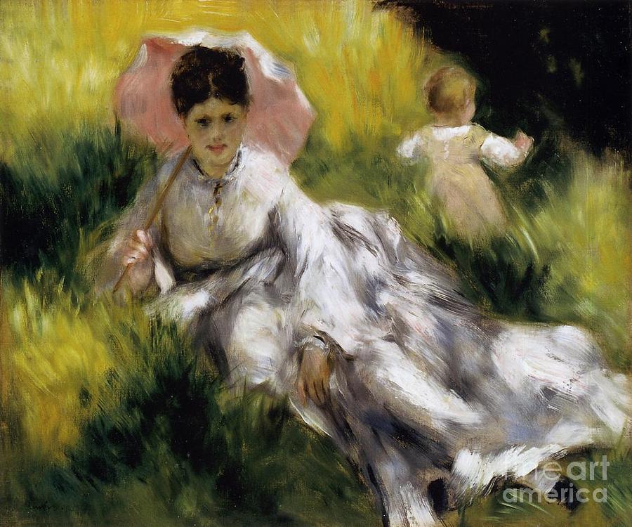 Pierre Auguste Renoir Painting - Woman With A Parasol by Renoir