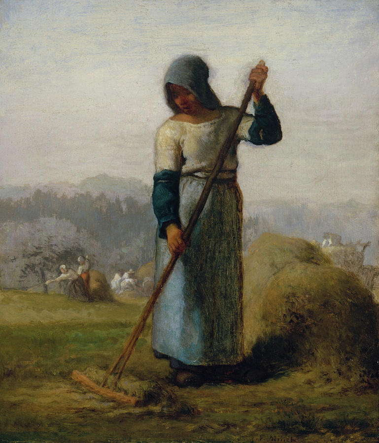 Jean Francois Millet Painting - Woman with a Rake by Jean-Francois Millet