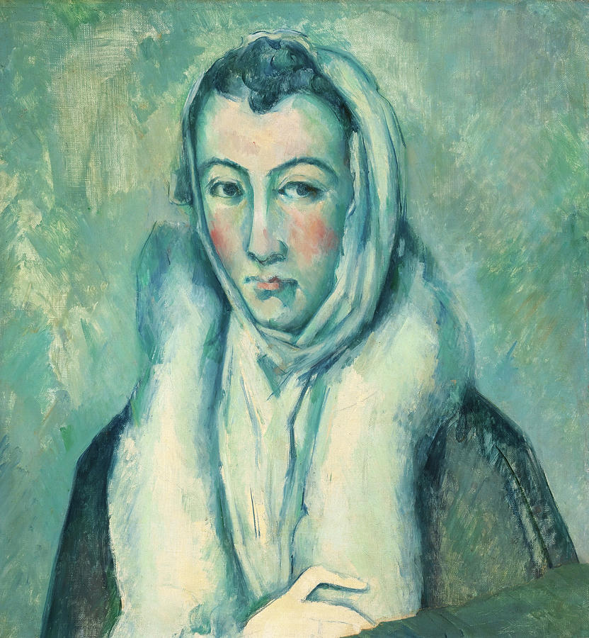 Woman with an Ermine after El Greco Painting by Paul Cezanne