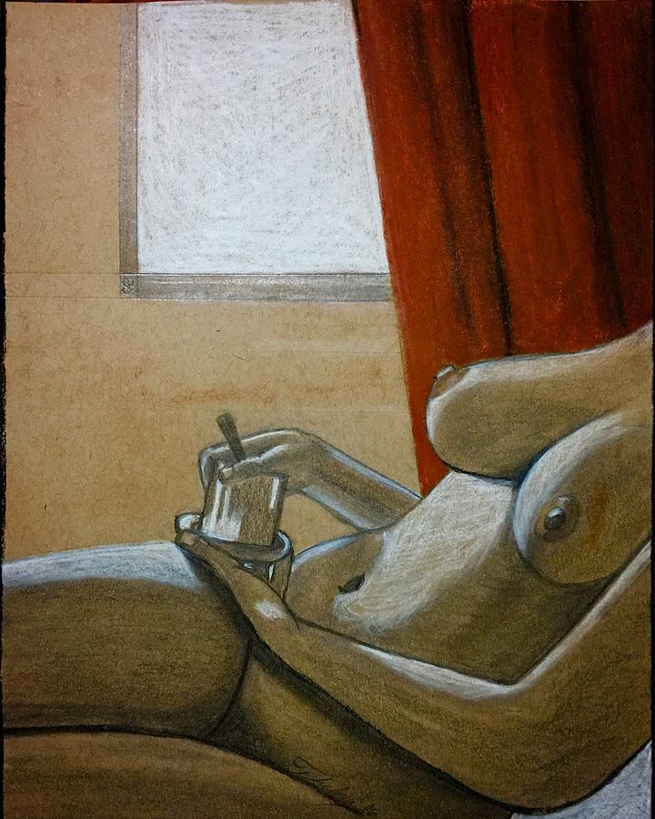 Woman with coffee by Thelma Delgado Woman with coffee by Thelma Delgado