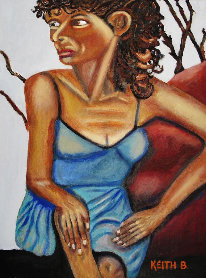 Woman With Curly Hair Painting by Keith Bagg