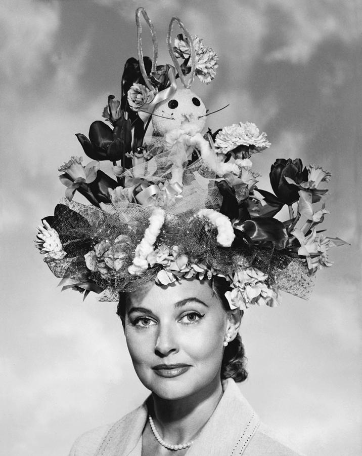 Woman With Easter Bonnet Photograph by Underwood Archives