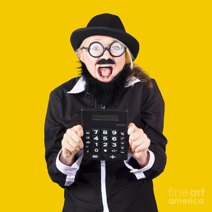 Woman with electronic calculator Photograph by Jorgo Photography