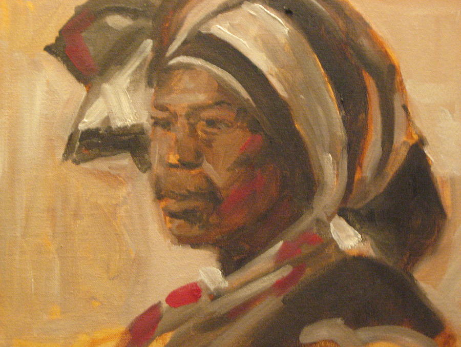 Woman With Headscarf Painting by Pamela Preciado