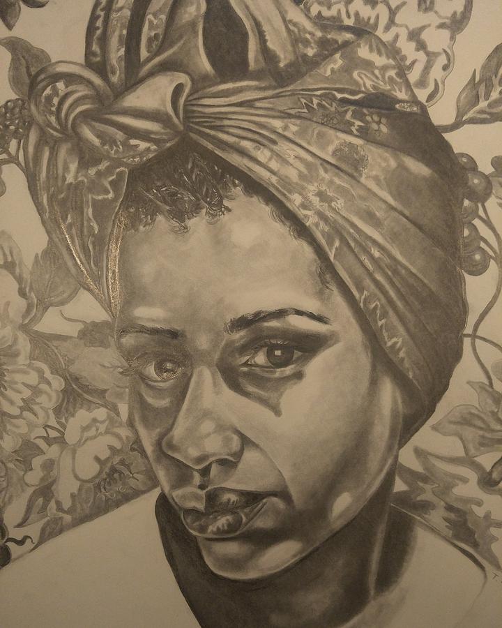 Woman with headscarf Drawing by Traci Mims | Fine Art America