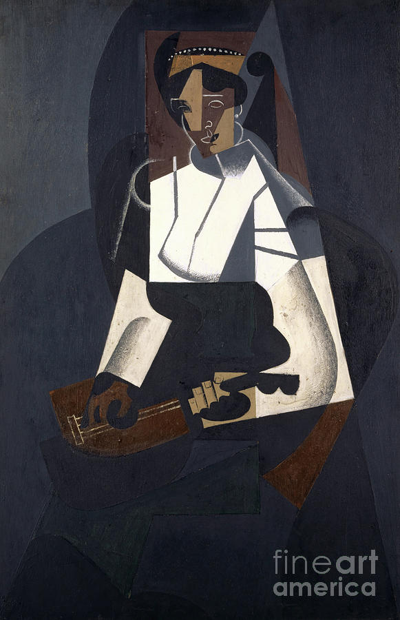 Woman with Mandolin Painting by Juan Gris