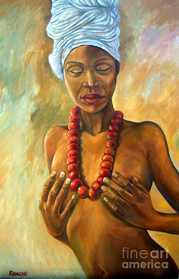 Woman with Necklace Painting by Joe Roache