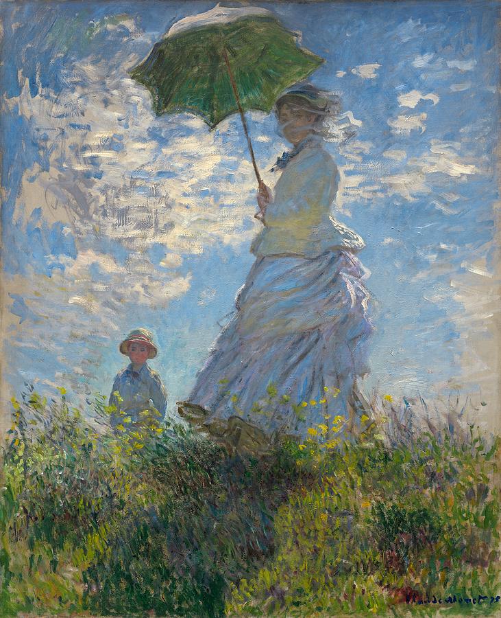 Woman with Parasol  Painting by Claude Monet