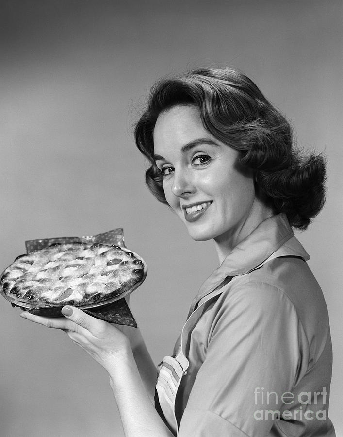 Woman With Pie, C.1950-60s Photograph by H. Armstrong Roberts/ClassicStock