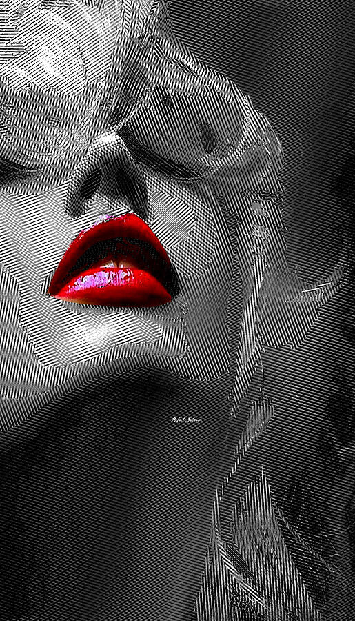 Woman with Red lips Digital Art by Rafael Salazar