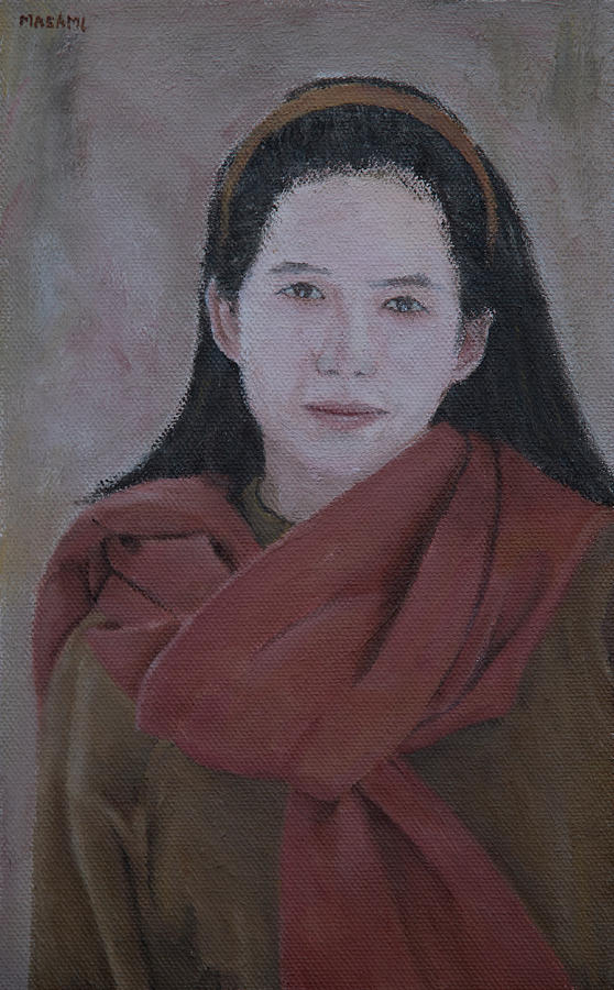 Woman With Scarf Painting by Masami Iida