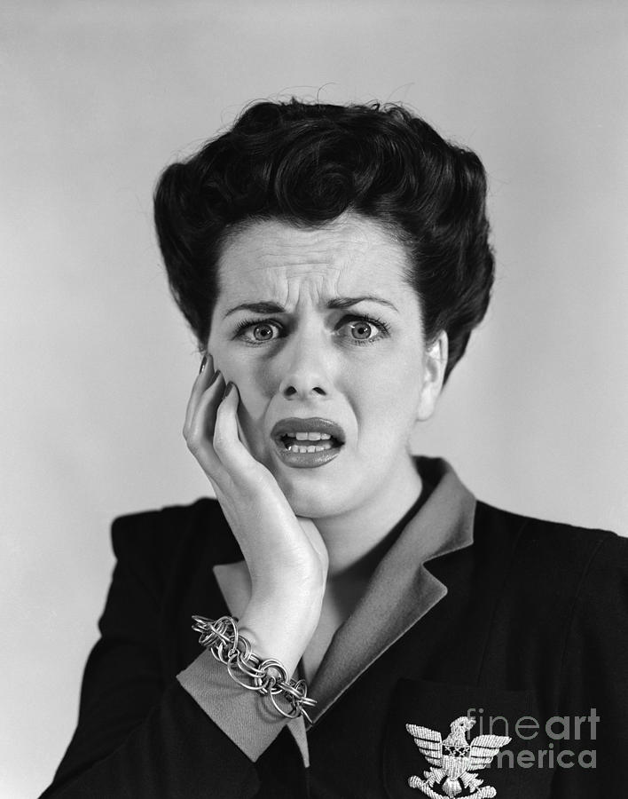 Woman With Shocked Expression, C.1940s Photograph by H. Armstrong Roberts/ClassicStock