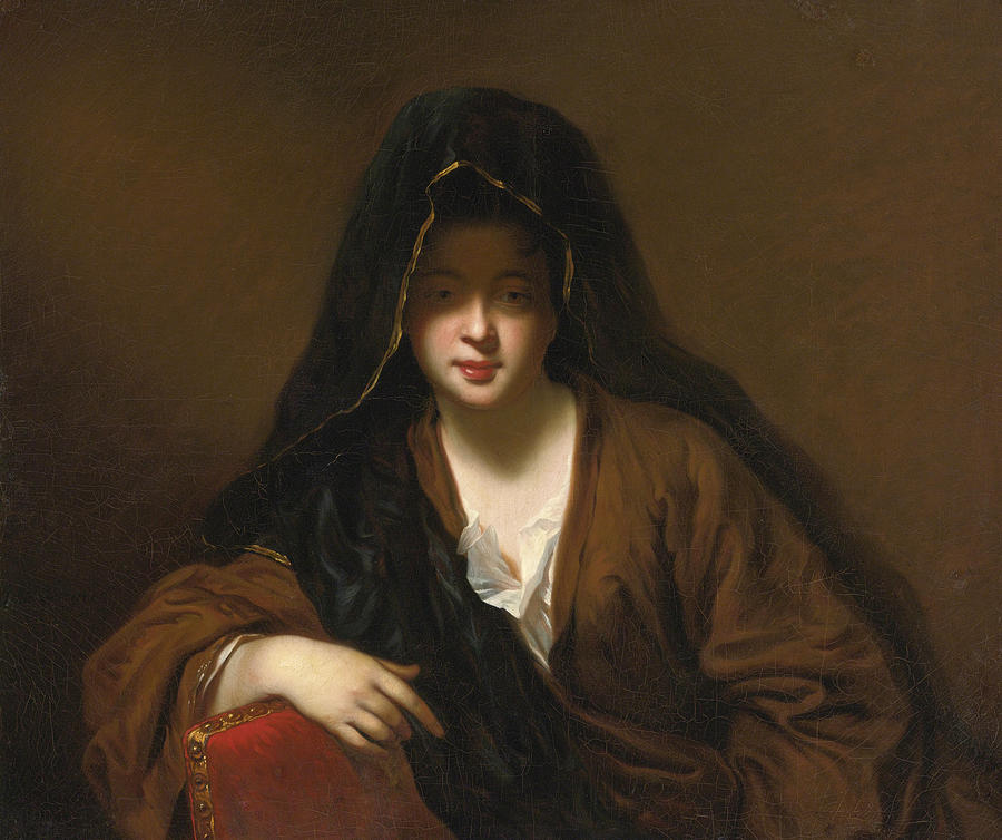 Woman with Veil Painting by Jean-Baptiste Santerre