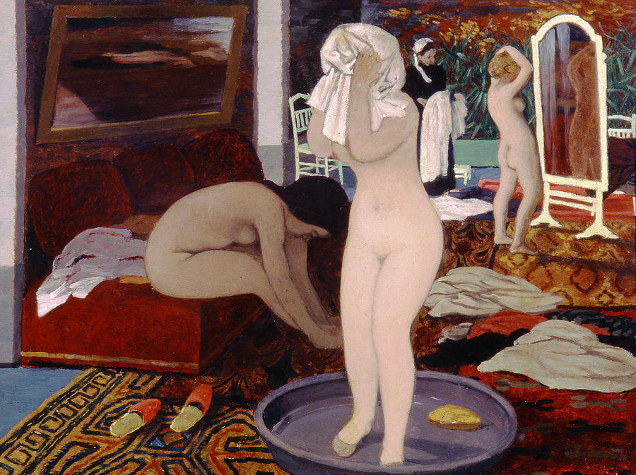 Nude Painting - Women at their Toilet by Felix Vallotton