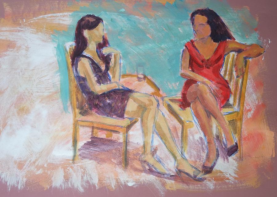 Women Chatting Painting by Mike Jory