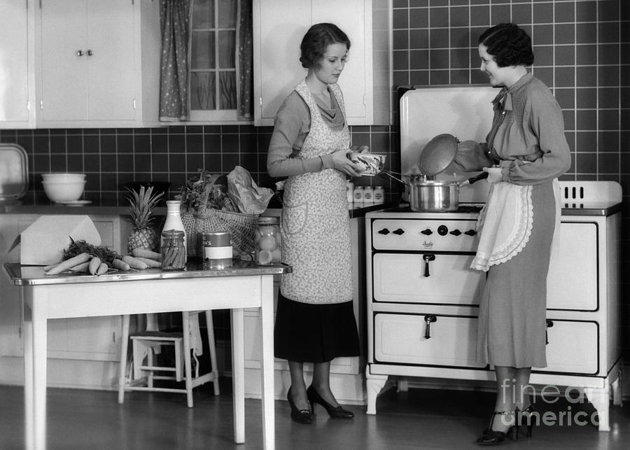 Women Cooking In Kitchen C 1930s