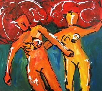 Women Dancing III Painting by Marcia Pinho Women Dancing III Painting by Marcia Pinho