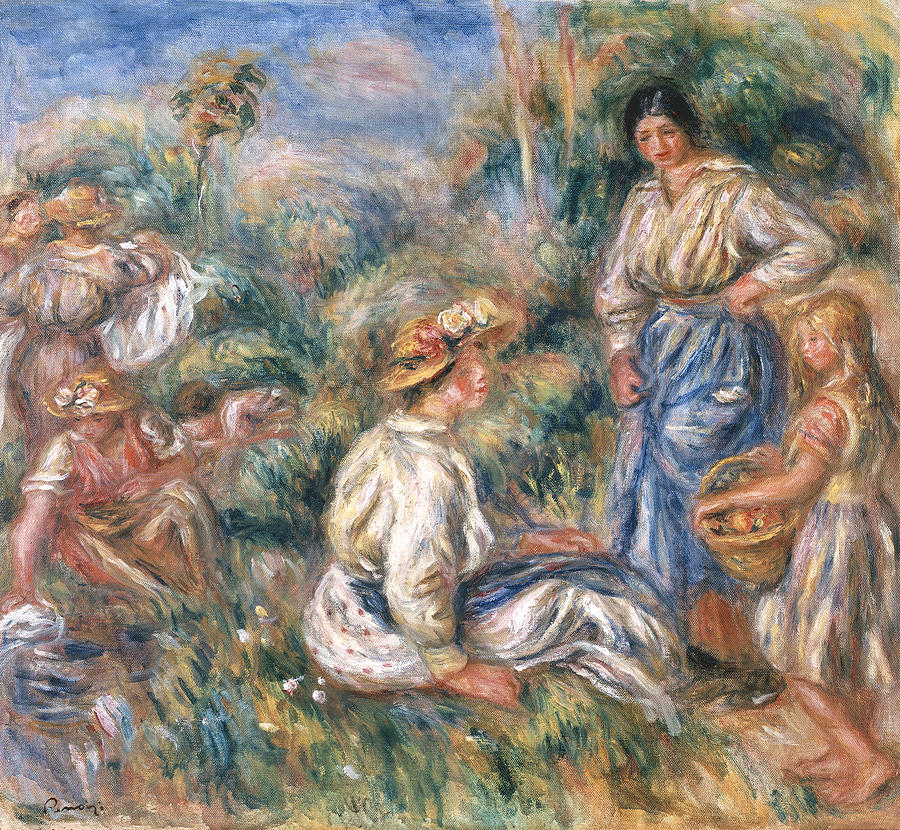 Pierre Auguste Renoir Painting - Women in a Landscape by Renoir
