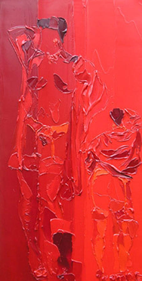 Women in Red 10 Painting by Valerie Catoire