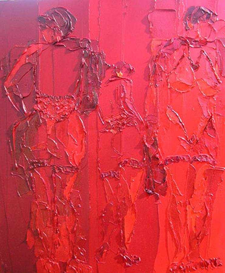 Women in Red 6 Painting by Valerie Catoire