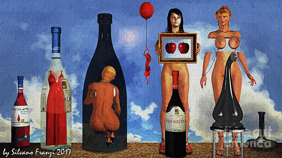 Women in the bottle - surrealism - Digital Art by Silvano Franzi