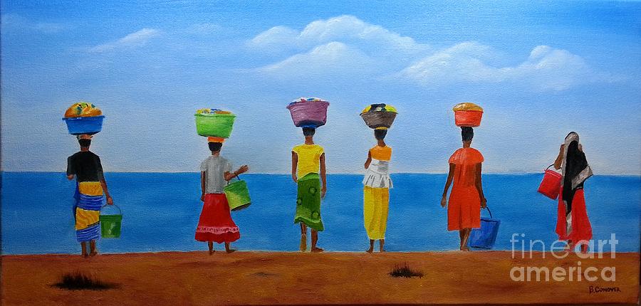 Women of Africa  Painting by Bev Conover