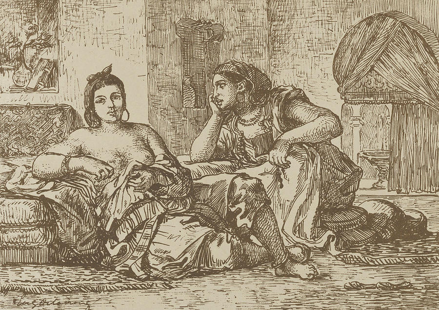 Women of Algiers Relief by Eugene Delacroix