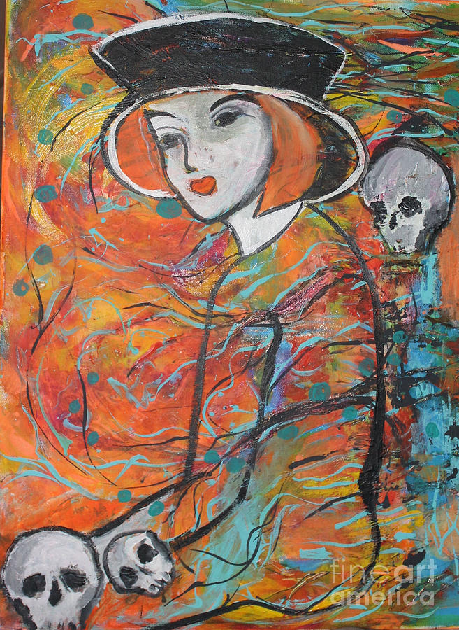 Women of the Skulls Painting by Sandy DeLuca